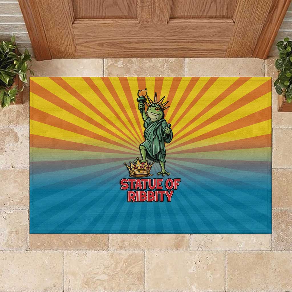 Lady Liberty Portland Frog Rubber Doormat Frog Protest No Kings In America - Wonder Print Shop