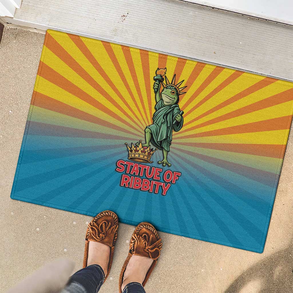 Lady Liberty Portland Frog Rubber Doormat Frog Protest No Kings In America - Wonder Print Shop