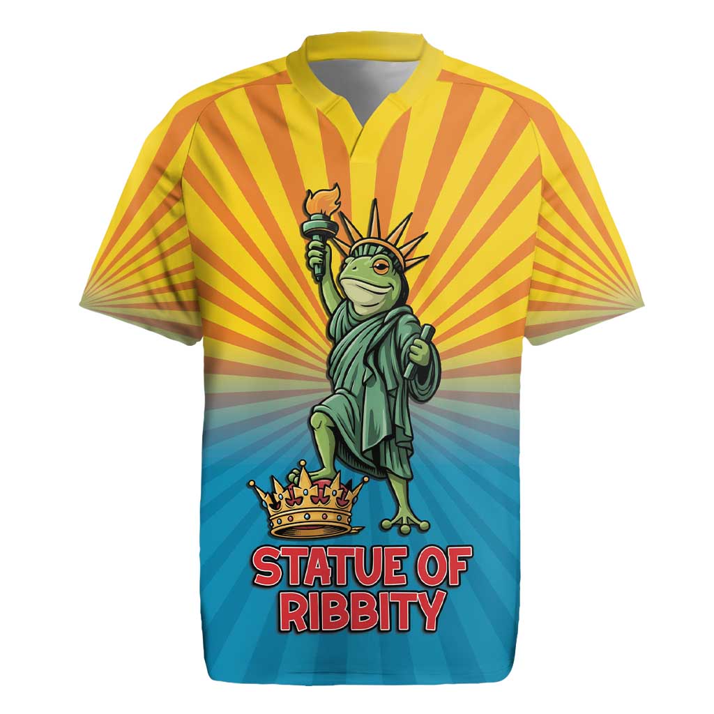 Lady Liberty Portland Frog Rugby Jersey Frog Protest No Kings In America - Wonder Print Shop
