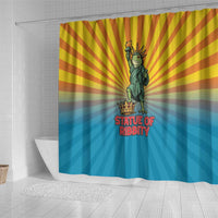 Lady Liberty Portland Frog Shower Curtain Frog Protest No Kings In America - Wonder Print Shop