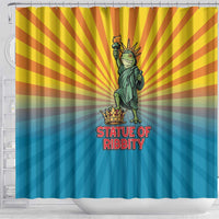 Lady Liberty Portland Frog Shower Curtain Frog Protest No Kings In America - Wonder Print Shop