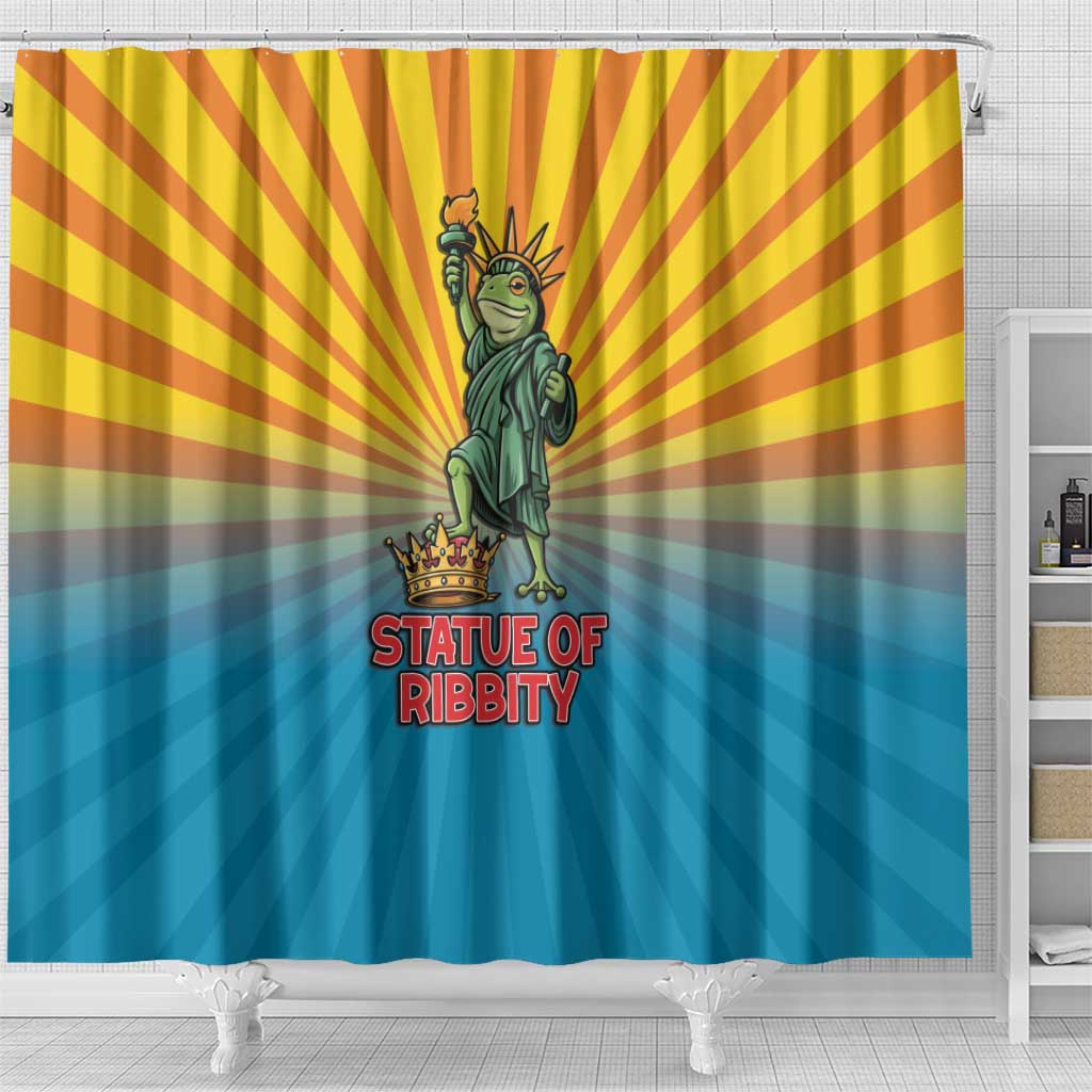 Lady Liberty Portland Frog Shower Curtain Frog Protest No Kings In America - Wonder Print Shop