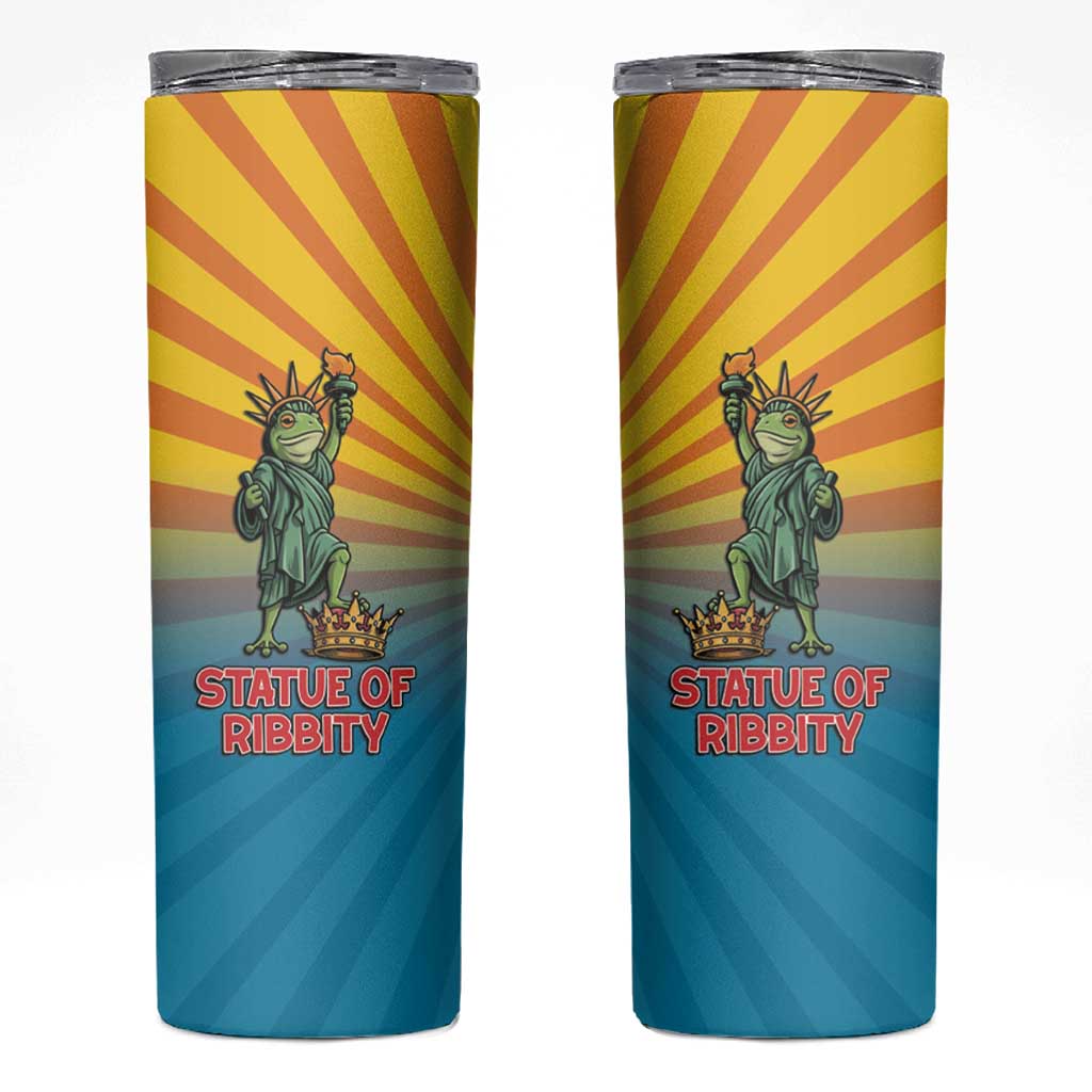 Lady Liberty Portland Frog Skinny Tumbler Frog Protest No Kings In America - Wonder Print Shop
