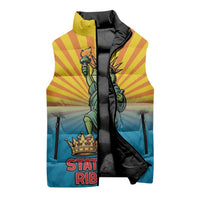 Lady Liberty Portland Frog Sleeveless Puffer Jacket Frog Protest No Kings In America - Wonder Print Shop