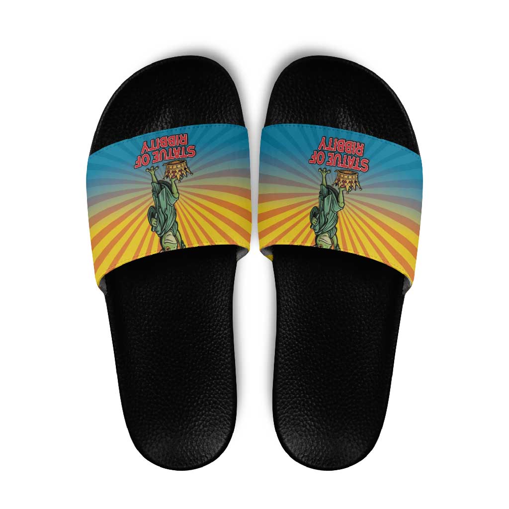 Lady Liberty Portland Frog Slide Sandals Frog Protest No Kings In America - Wonder Print Shop