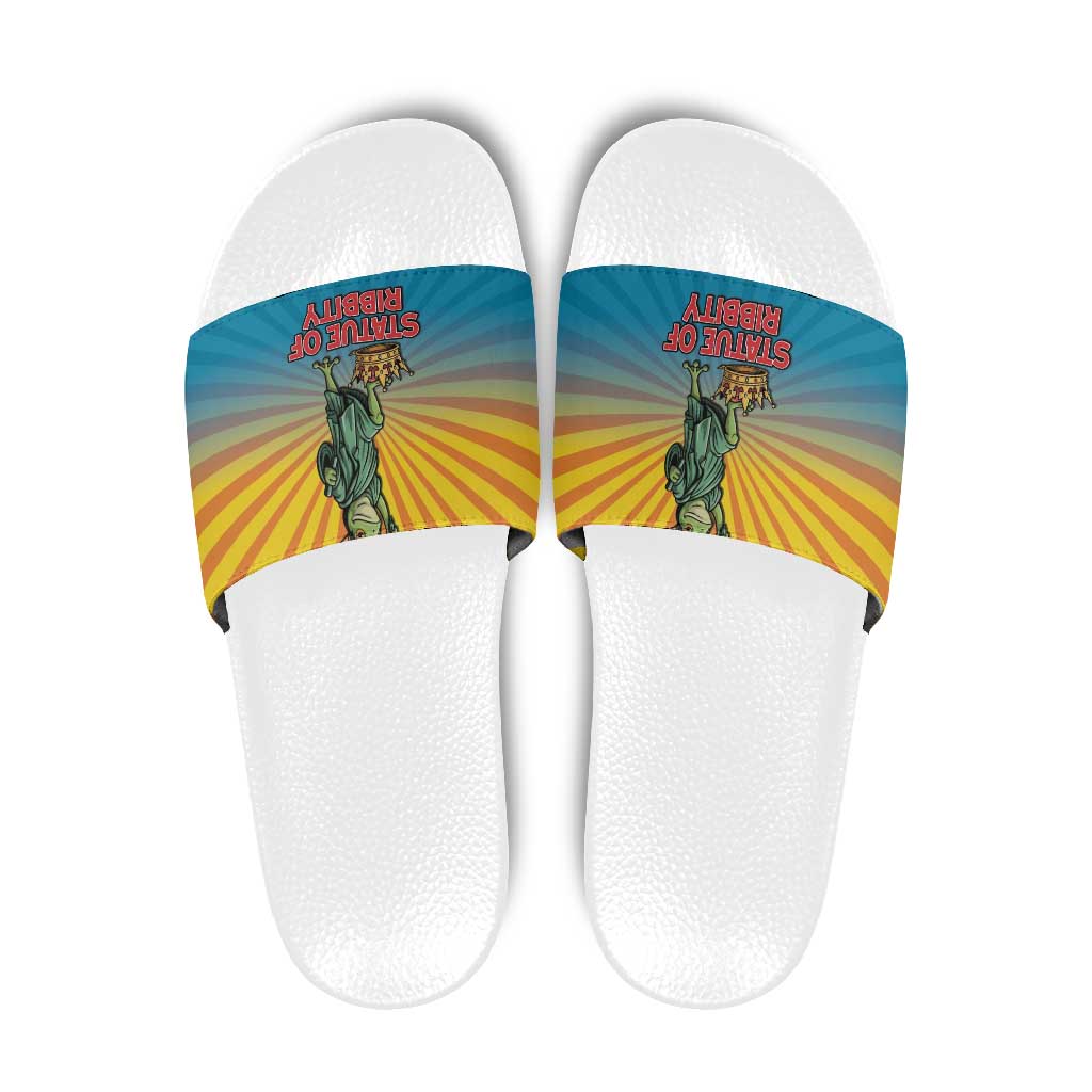 Lady Liberty Portland Frog Slide Sandals Frog Protest No Kings In America - Wonder Print Shop