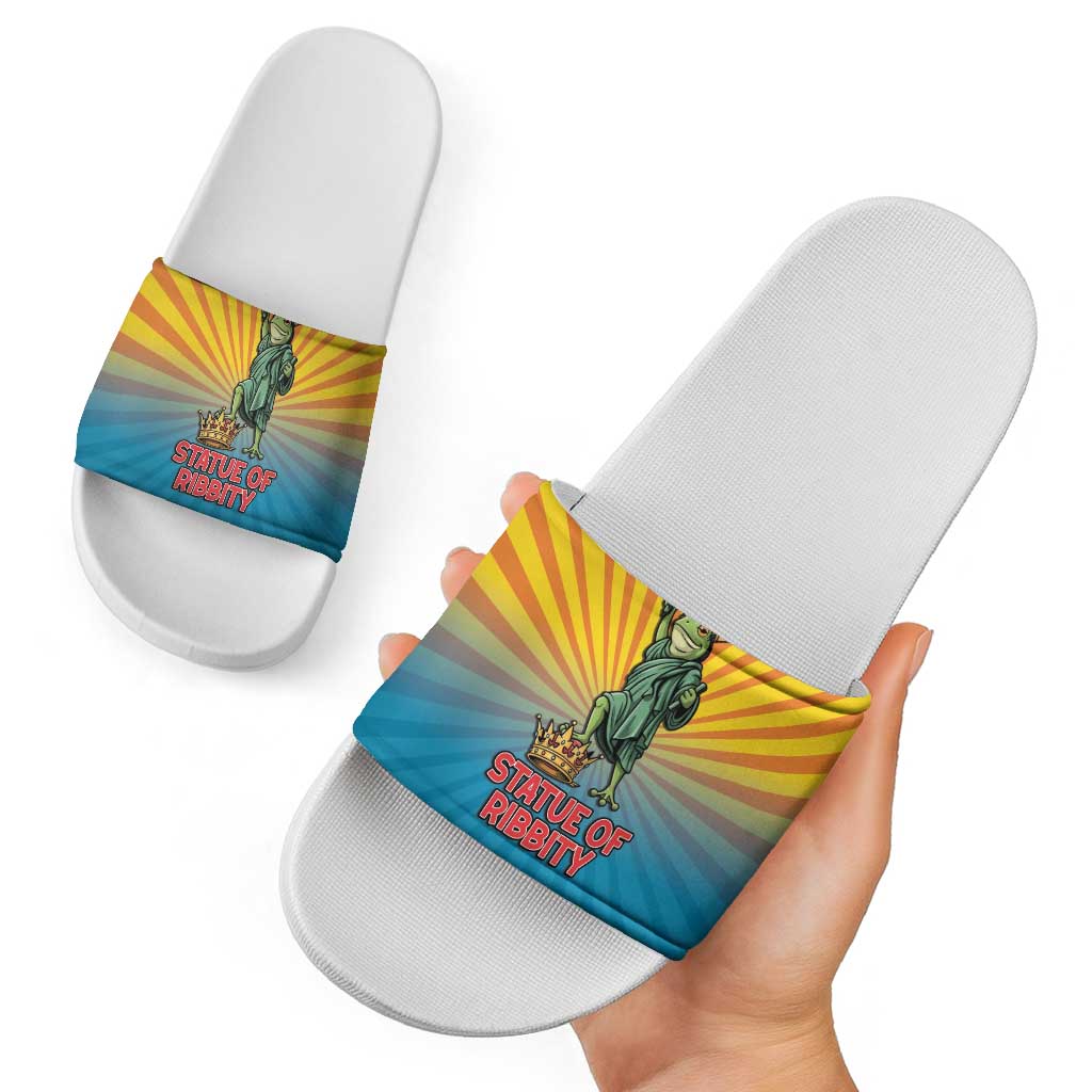 Lady Liberty Portland Frog Slide Sandals Frog Protest No Kings In America - Wonder Print Shop