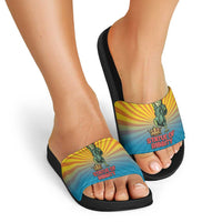 Lady Liberty Portland Frog Slide Sandals Frog Protest No Kings In America - Wonder Print Shop
