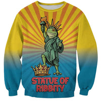 Lady Liberty Portland Frog Sweatshirt Frog Protest No Kings In America - Wonder Print Shop