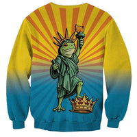 Lady Liberty Portland Frog Sweatshirt Frog Protest No Kings In America - Wonder Print Shop