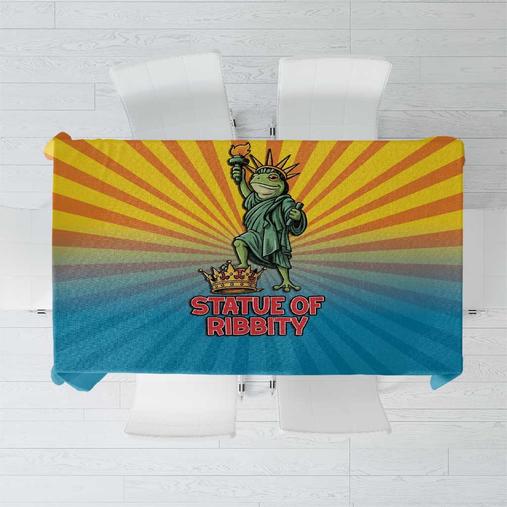 Lady Liberty Portland Frog Tablecloth Frog Protest No Kings In America - Wonder Print Shop