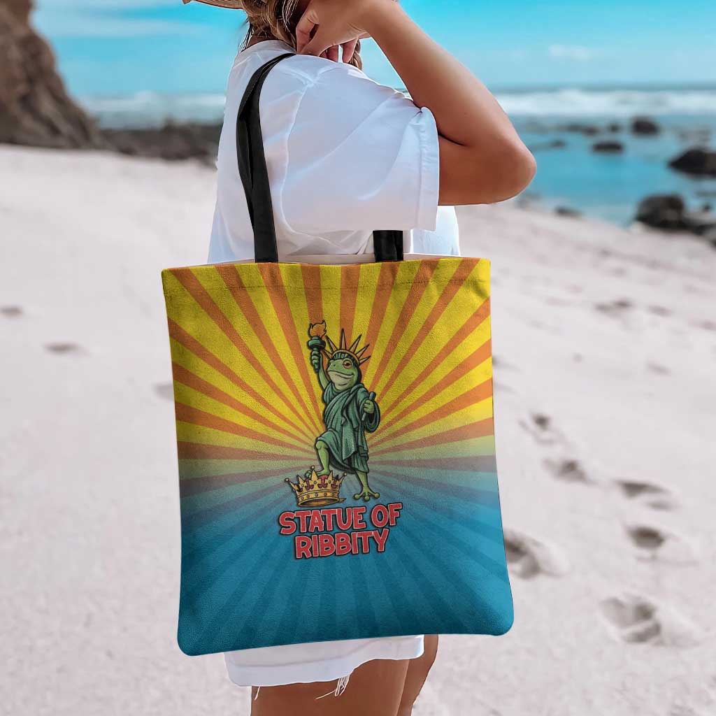 Lady Liberty Portland Frog Tote Bag Frog Protest No Kings In America - Wonder Print Shop