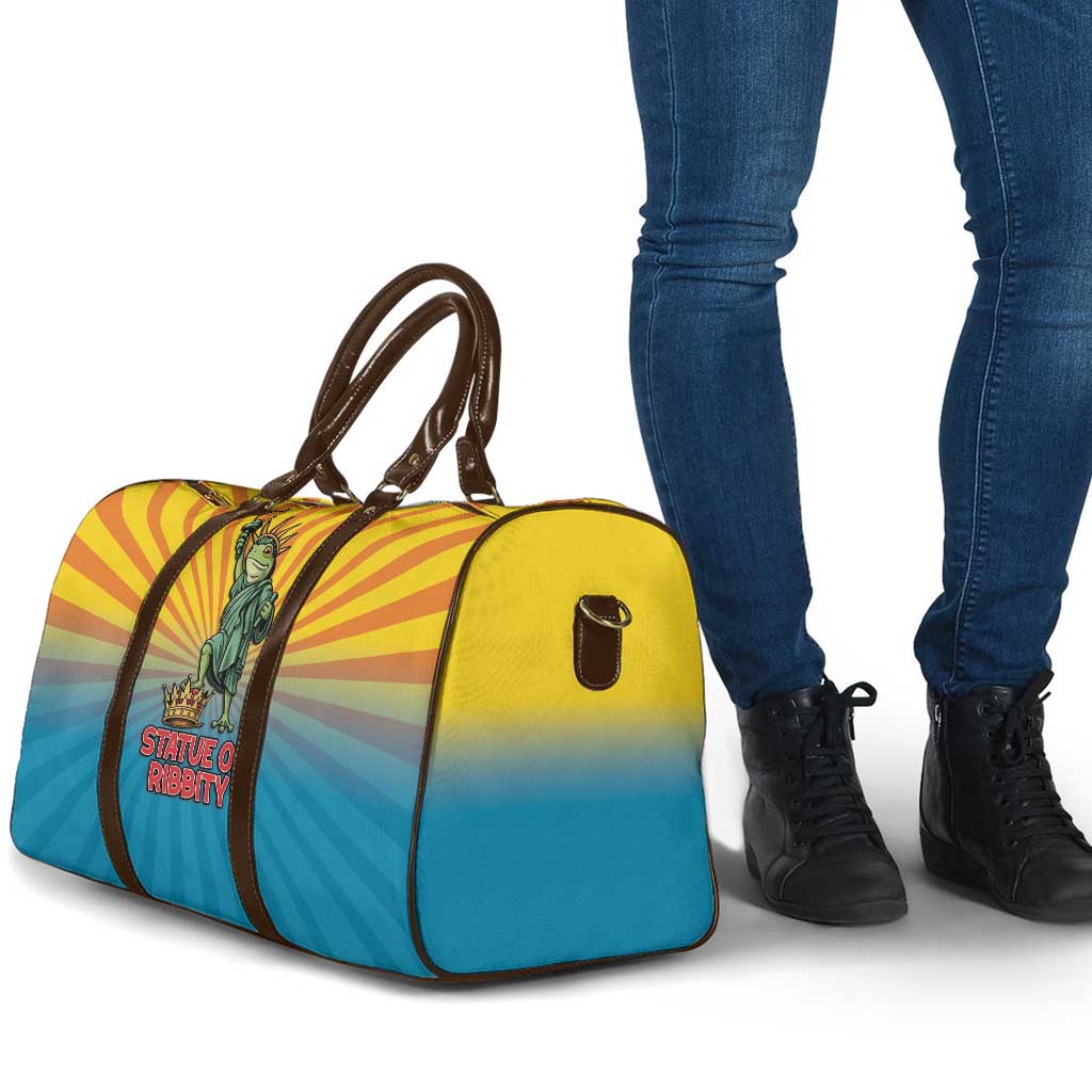 Lady Liberty Portland Frog Travel Bag Frog Protest No Kings In America - Wonder Print Shop