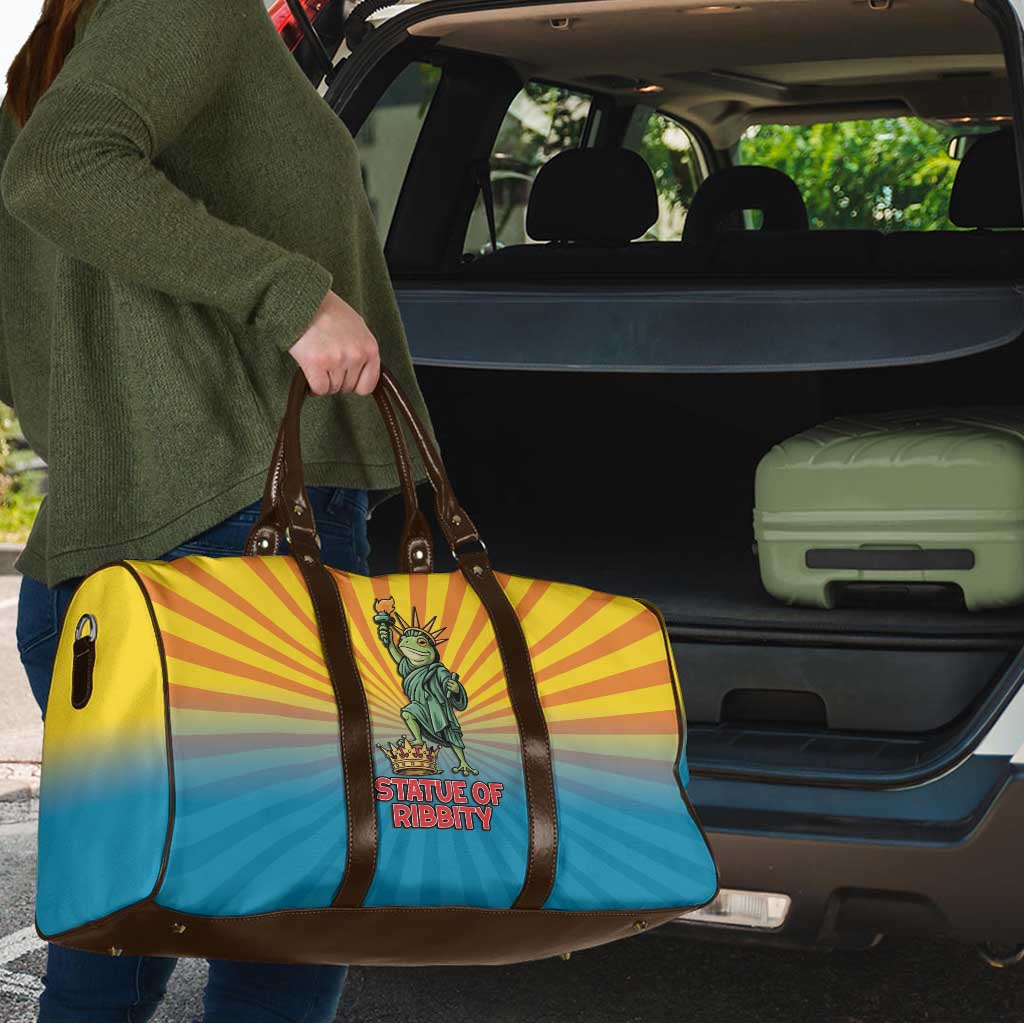 Lady Liberty Portland Frog Travel Bag Frog Protest No Kings In America - Wonder Print Shop