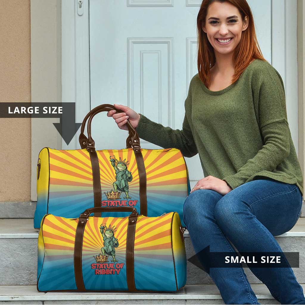 Lady Liberty Portland Frog Travel Bag Frog Protest No Kings In America - Wonder Print Shop