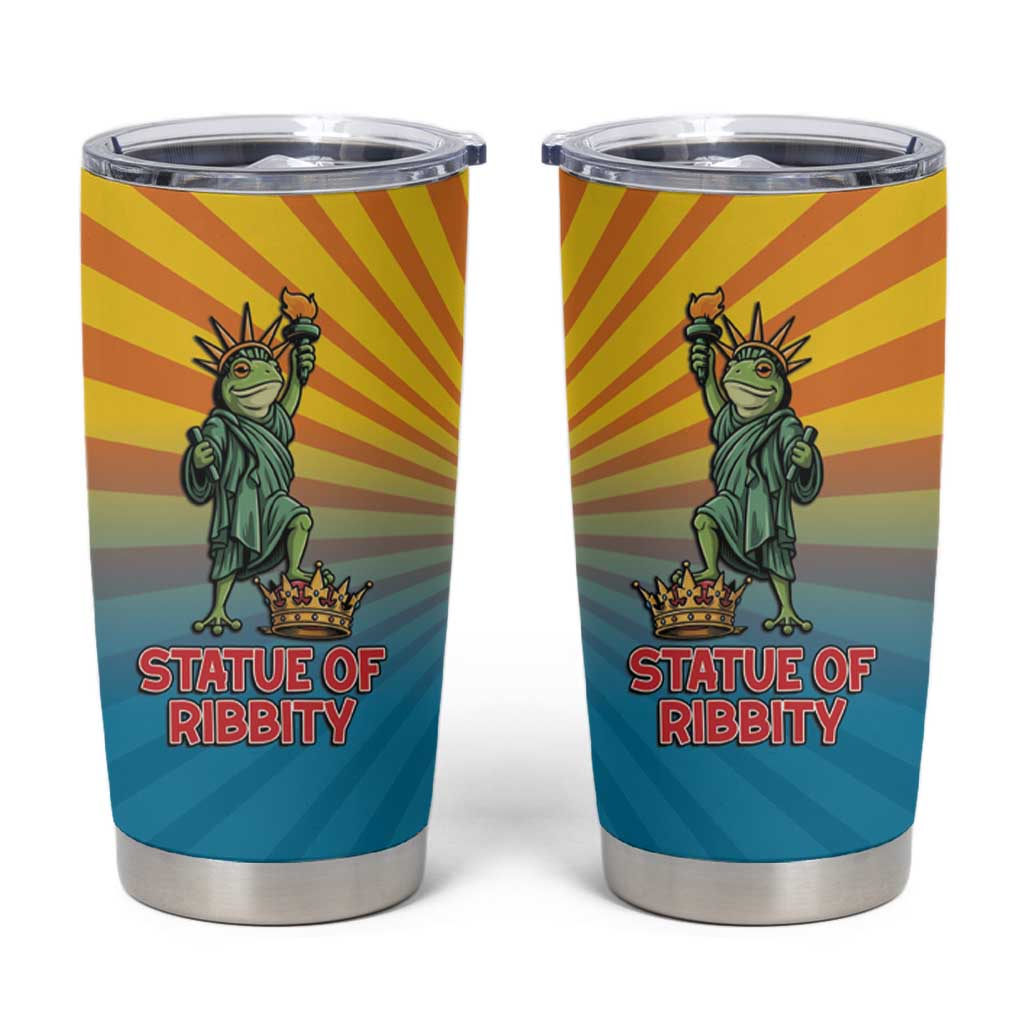 Lady Liberty Portland Frog Tumbler Cup Frog Protest No Kings In America - Wonder Print Shop