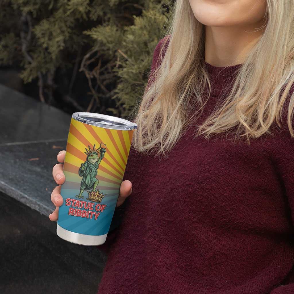 Lady Liberty Portland Frog Tumbler Cup Frog Protest No Kings In America - Wonder Print Shop