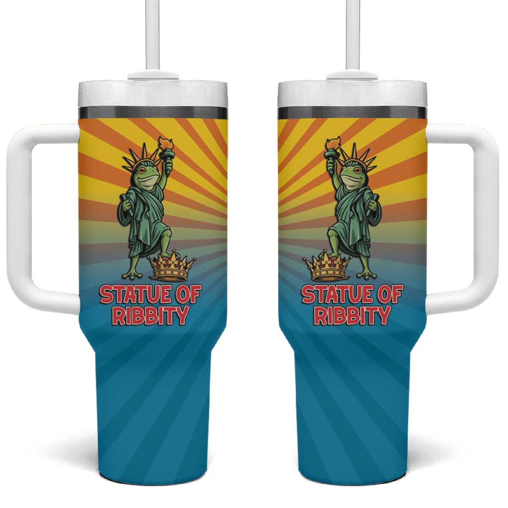Lady Liberty Portland Frog Tumbler With Handle Frog Protest No Kings In America - Wonder Print Shop