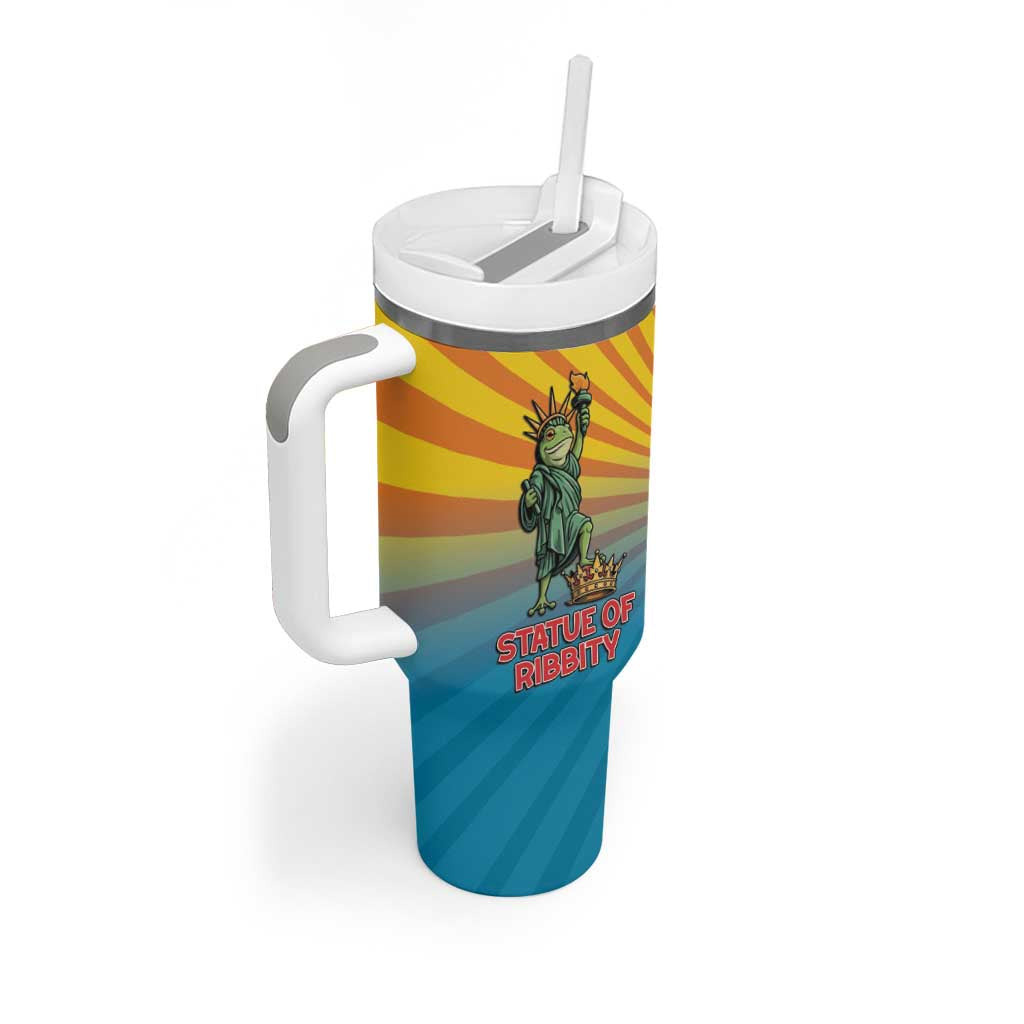 Lady Liberty Portland Frog Tumbler With Handle Frog Protest No Kings In America - Wonder Print Shop