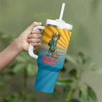 Lady Liberty Portland Frog Tumbler With Handle Frog Protest No Kings In America - Wonder Print Shop