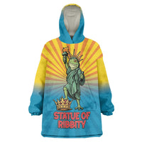 Lady Liberty Portland Frog Wearable Blanket Hoodie Frog Protest No Kings In America - Wonder Print Shop
