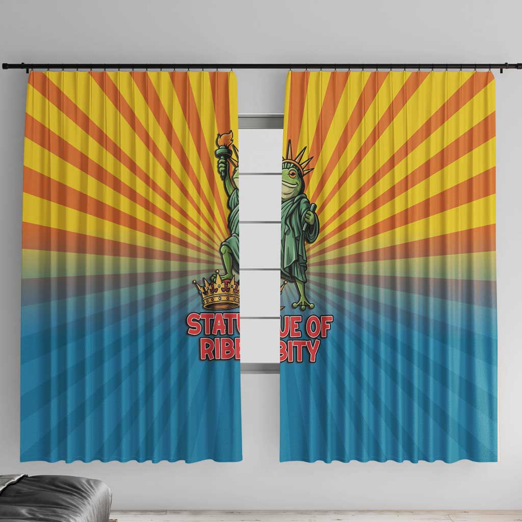 Lady Liberty Portland Frog Window Curtain Frog Protest No Kings In America - Wonder Print Shop