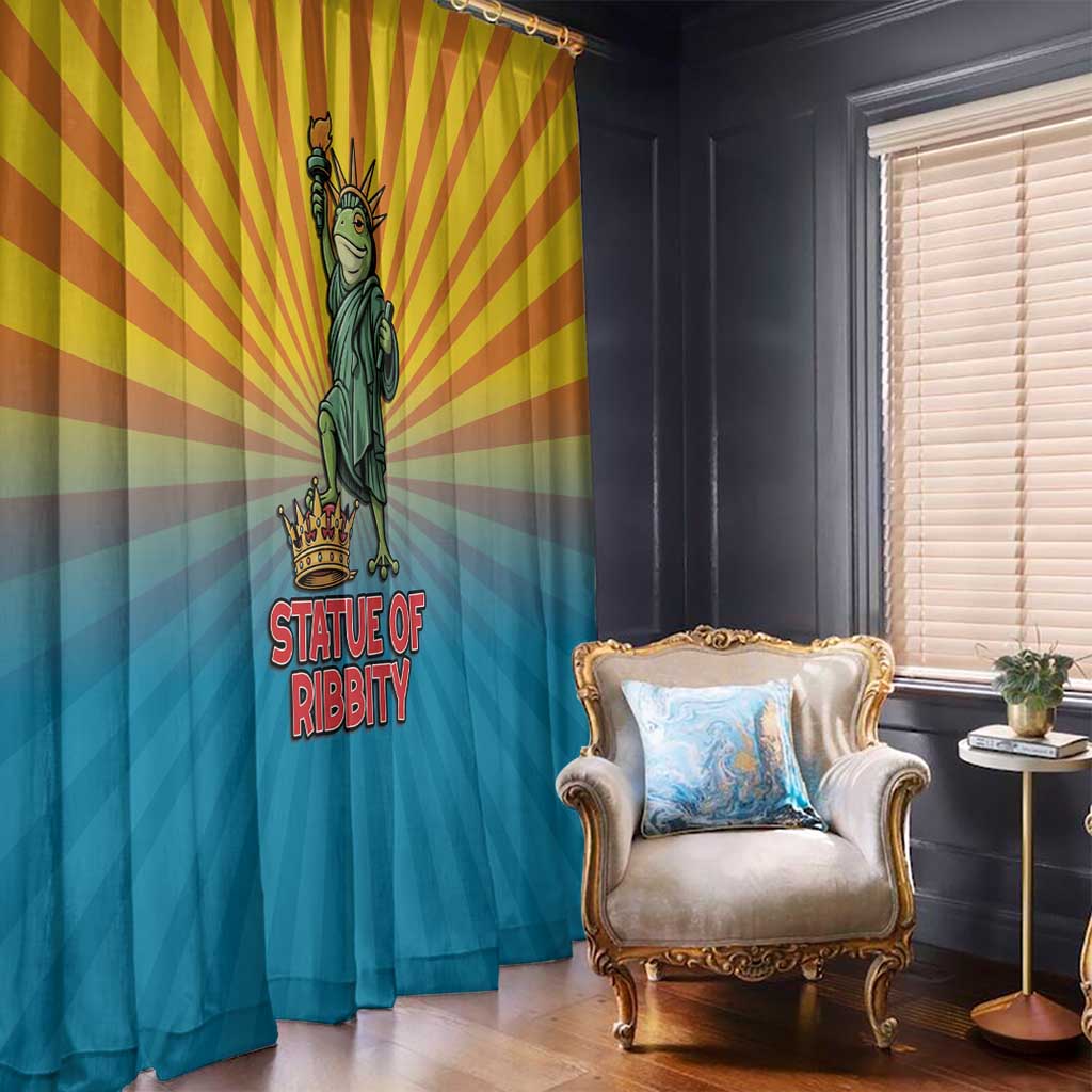 Lady Liberty Portland Frog Window Curtain Frog Protest No Kings In America - Wonder Print Shop