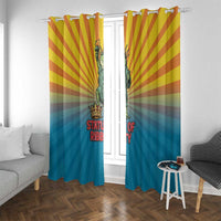 Lady Liberty Portland Frog Window Curtain Frog Protest No Kings In America - Wonder Print Shop