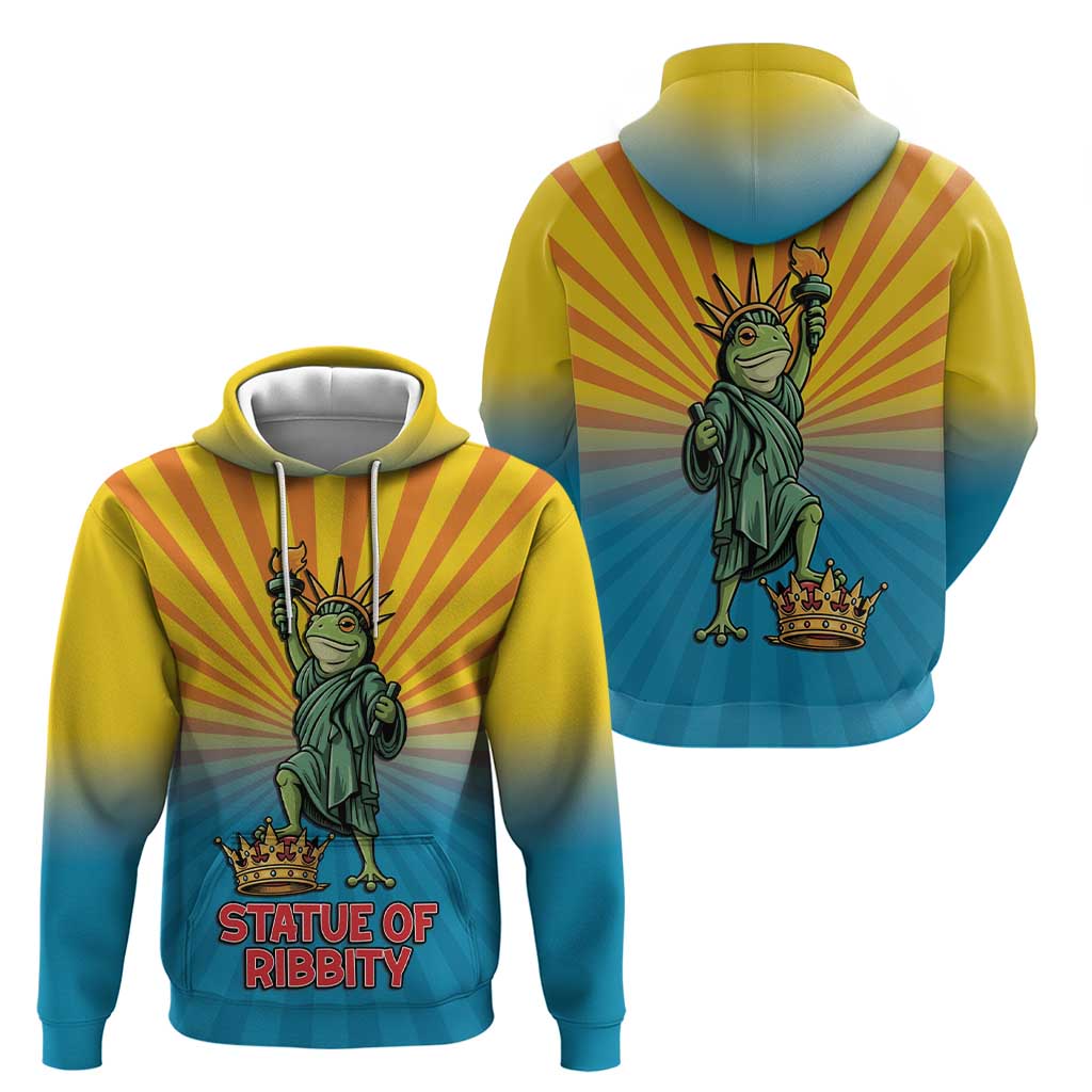 Lady Liberty Portland Frog Zip Hoodie Frog Protest No Kings In America - Wonder Print Shop