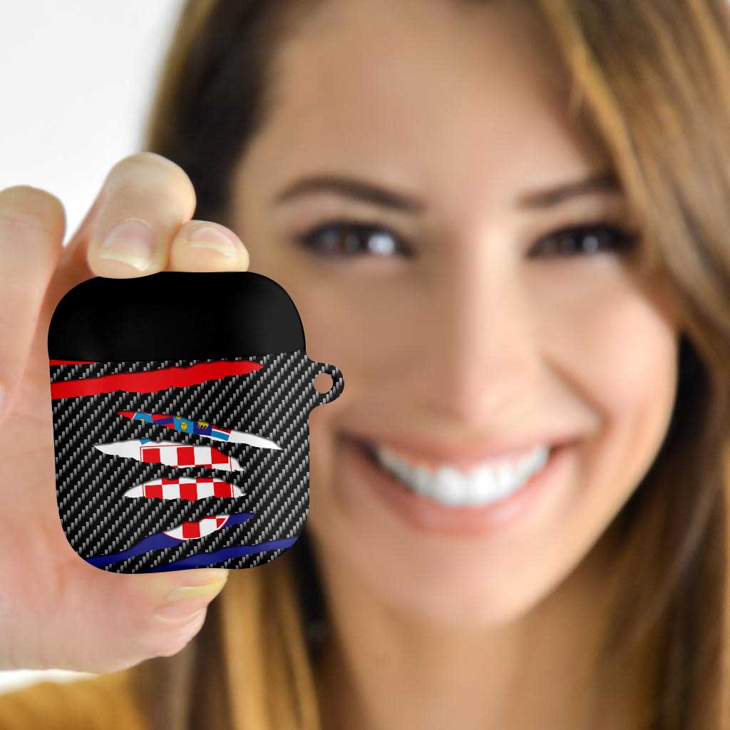 Croatia Beast AirPods Case Ripped Flag Graphic - Wonder Print Shop