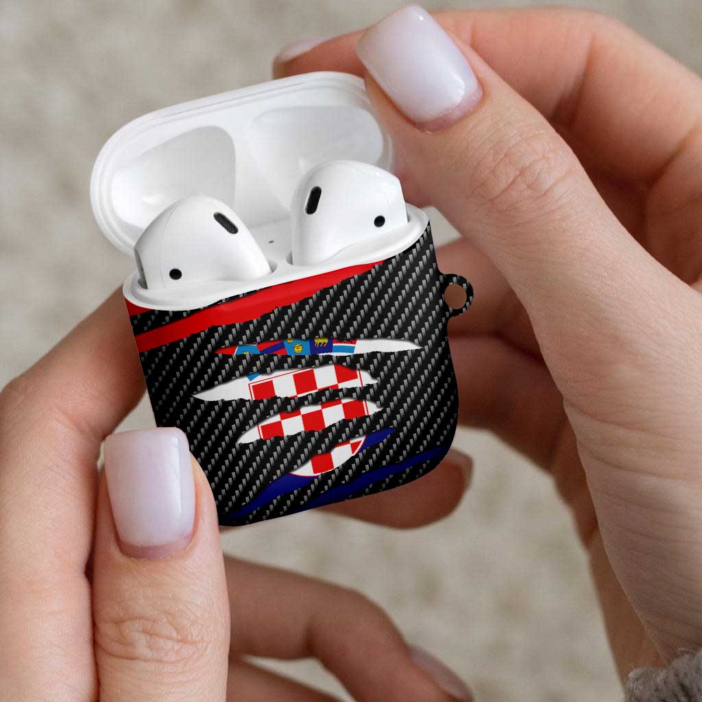 Croatia Beast AirPods Case Ripped Flag Graphic - Wonder Print Shop