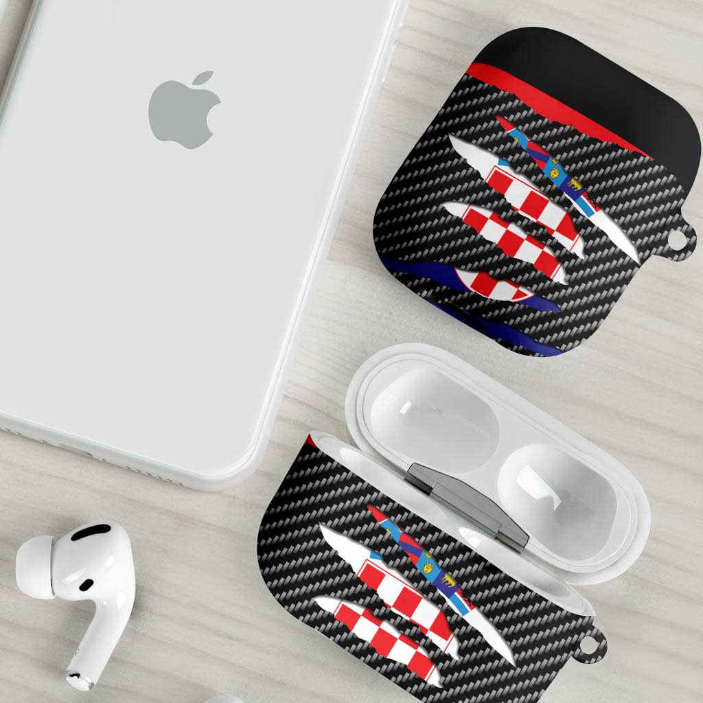 Croatia Beast AirPods Case Ripped Flag Graphic - Wonder Print Shop