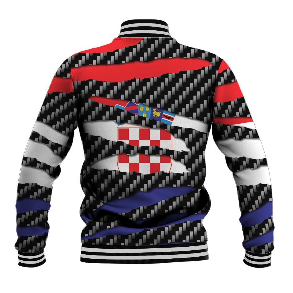 Croatia Beast Baseball Jacket Ripped Flag Graphic - Wonder Print Shop