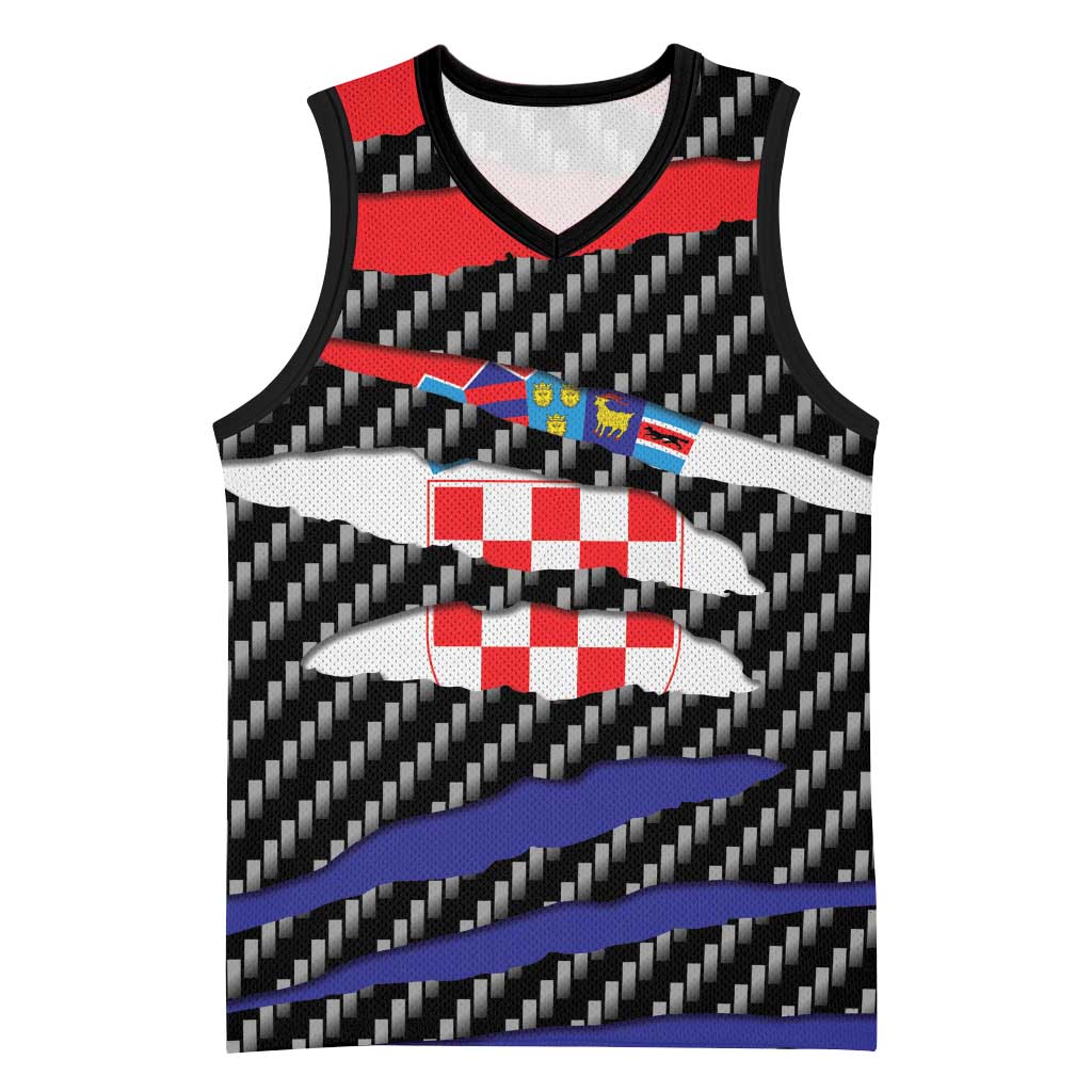 Croatia Beast Basketball Jersey Ripped Flag Graphic - Wonder Print Shop