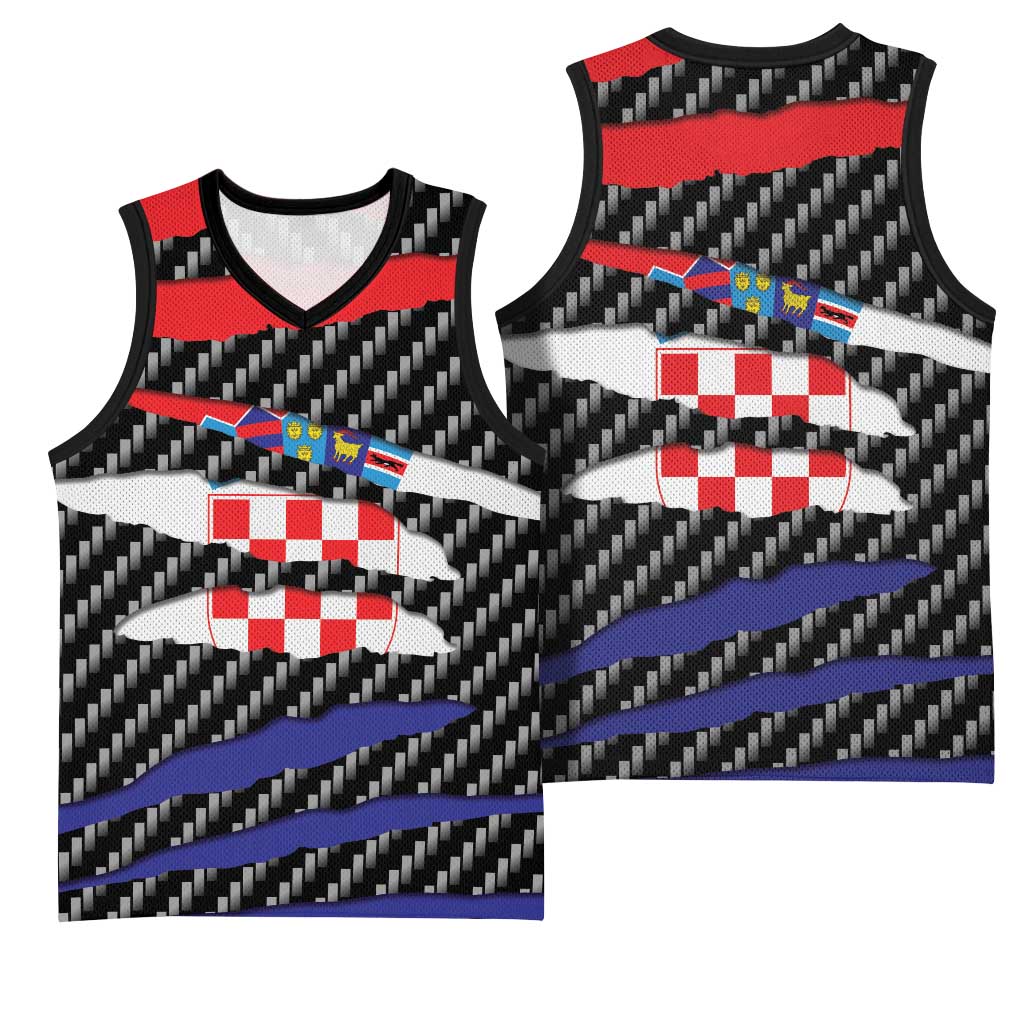 Croatia Beast Basketball Jersey Ripped Flag Graphic - Wonder Print Shop