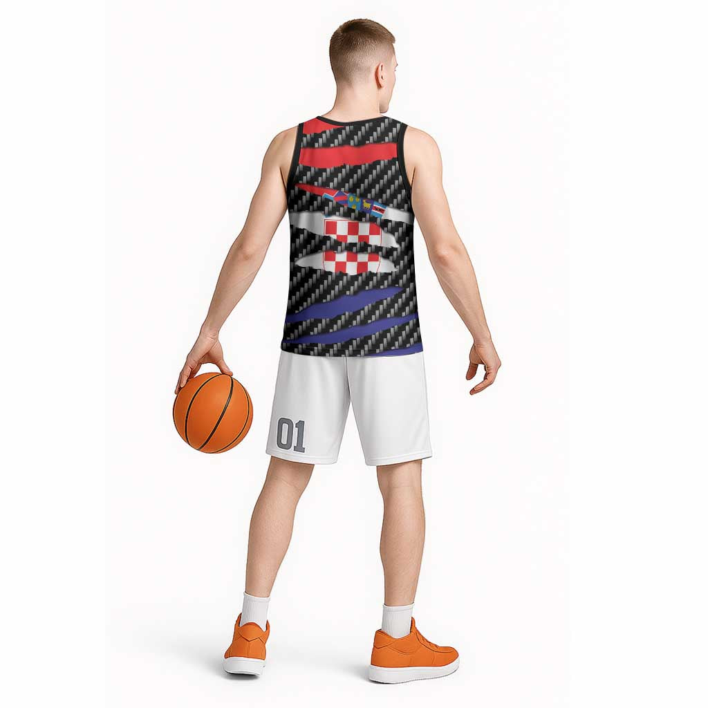 Croatia Beast Basketball Jersey Ripped Flag Graphic - Wonder Print Shop