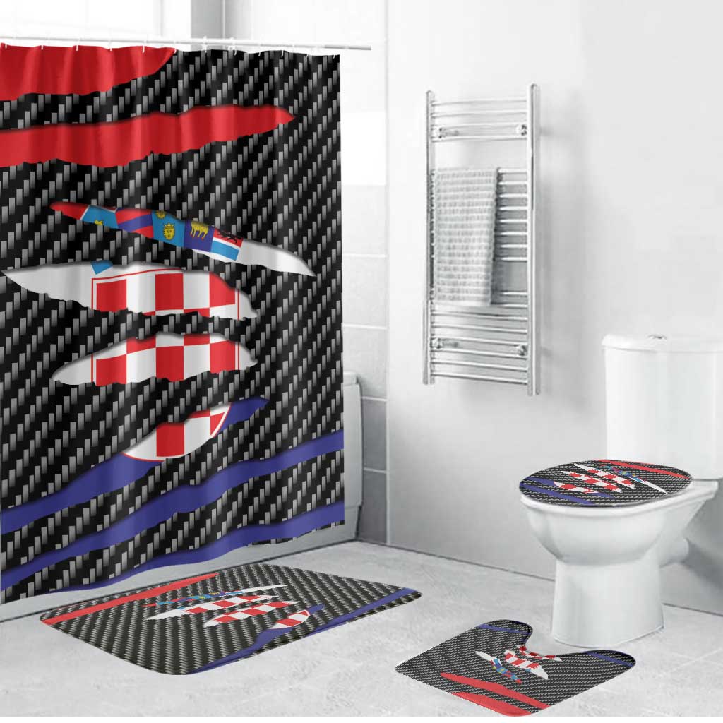 Croatia Beast Bathroom Set Ripped Flag Graphic - Wonder Print Shop
