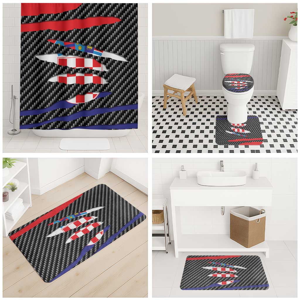 Croatia Beast Bathroom Set Ripped Flag Graphic - Wonder Print Shop