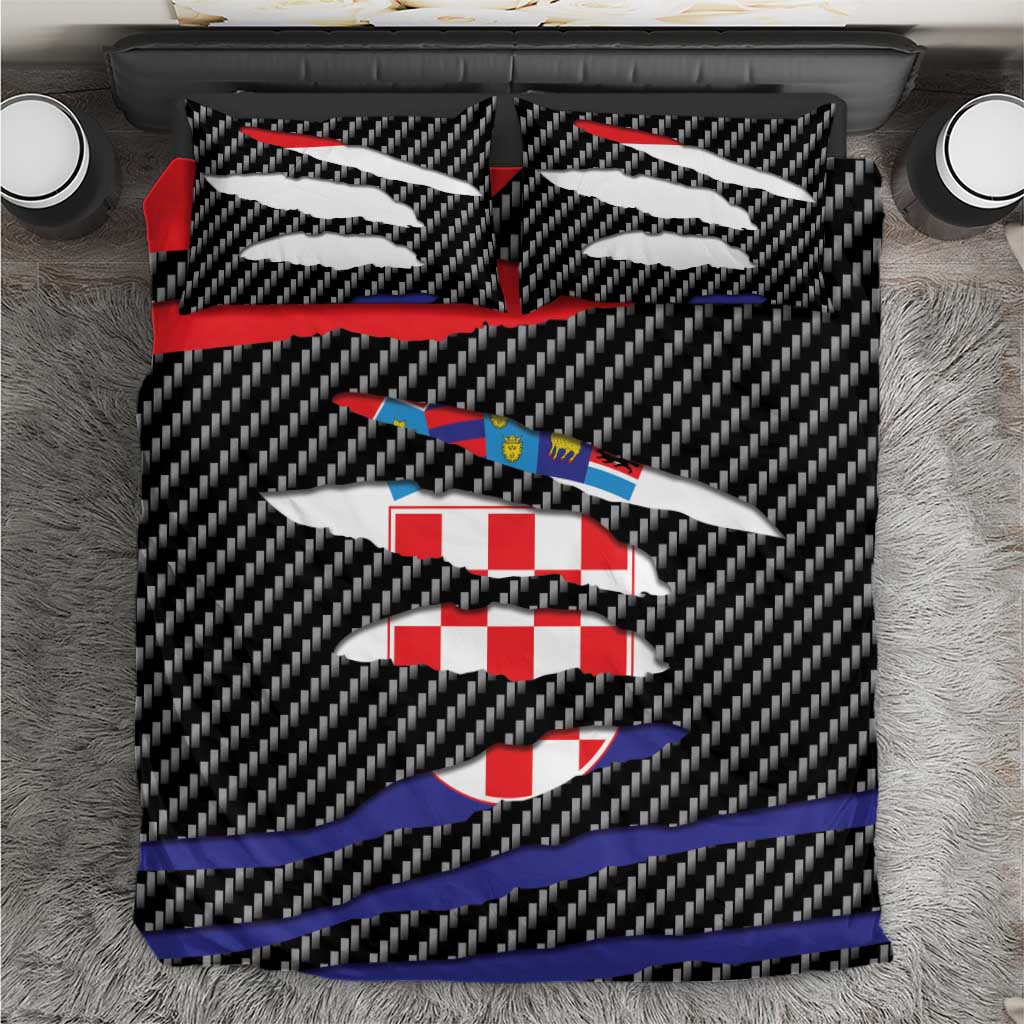 Croatia Beast Bedding Set Ripped Flag Graphic - Wonder Print Shop