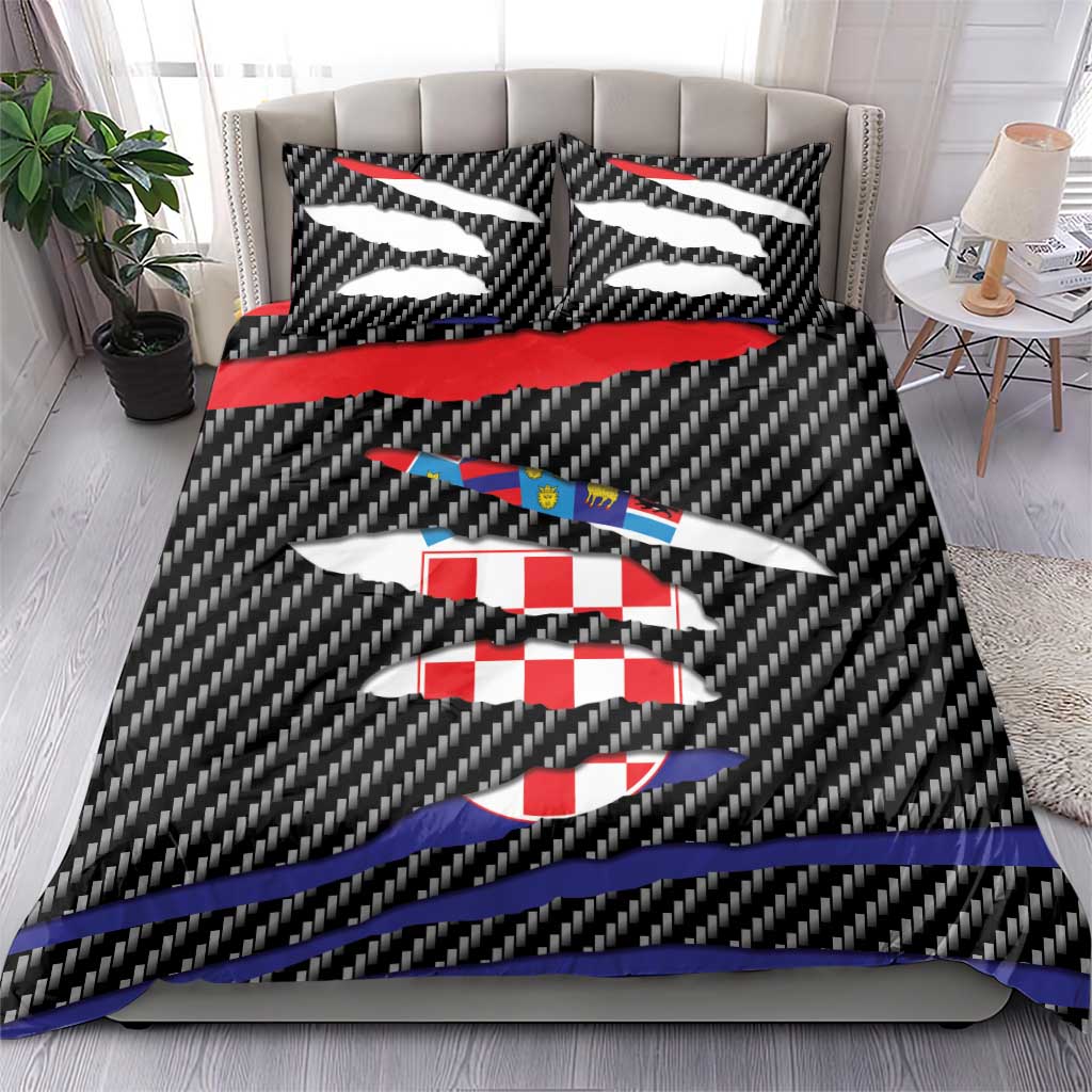 Croatia Beast Bedding Set Ripped Flag Graphic - Wonder Print Shop