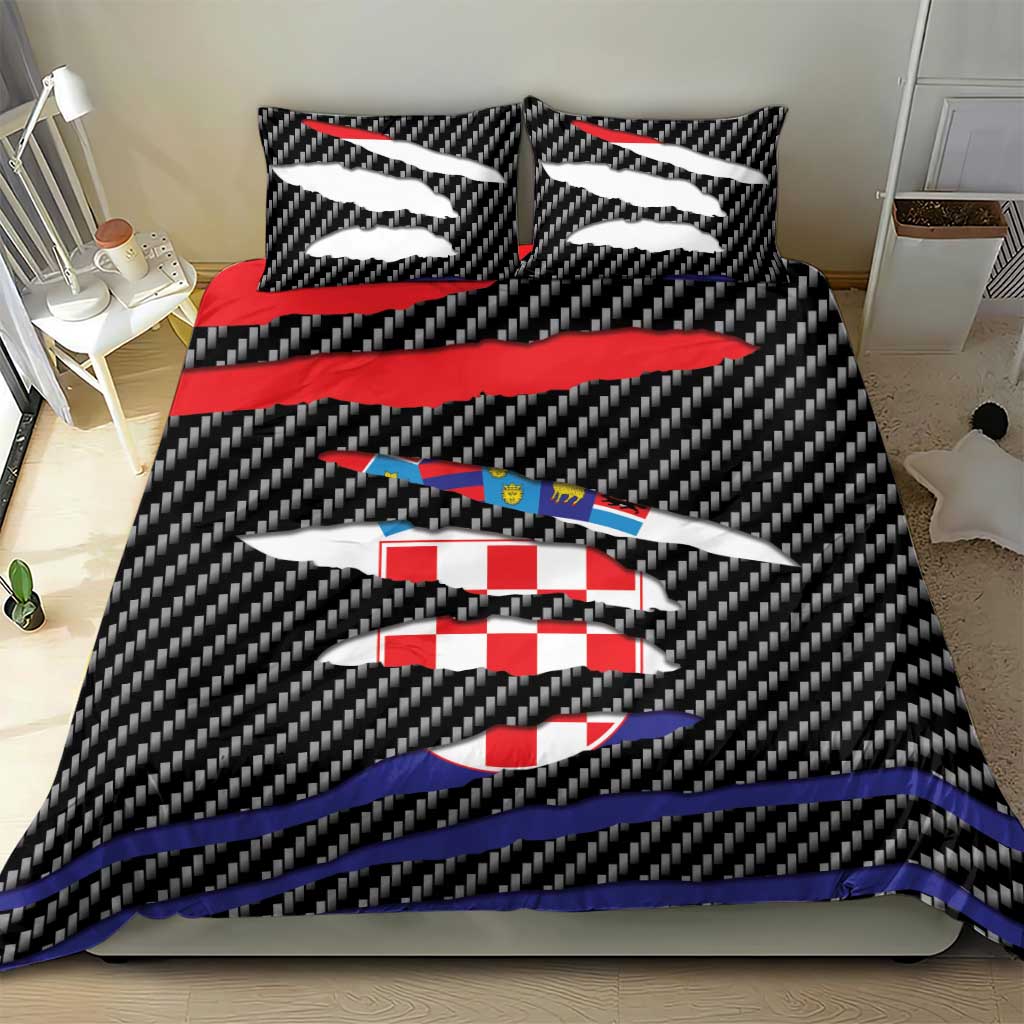 Croatia Beast Bedding Set Ripped Flag Graphic - Wonder Print Shop