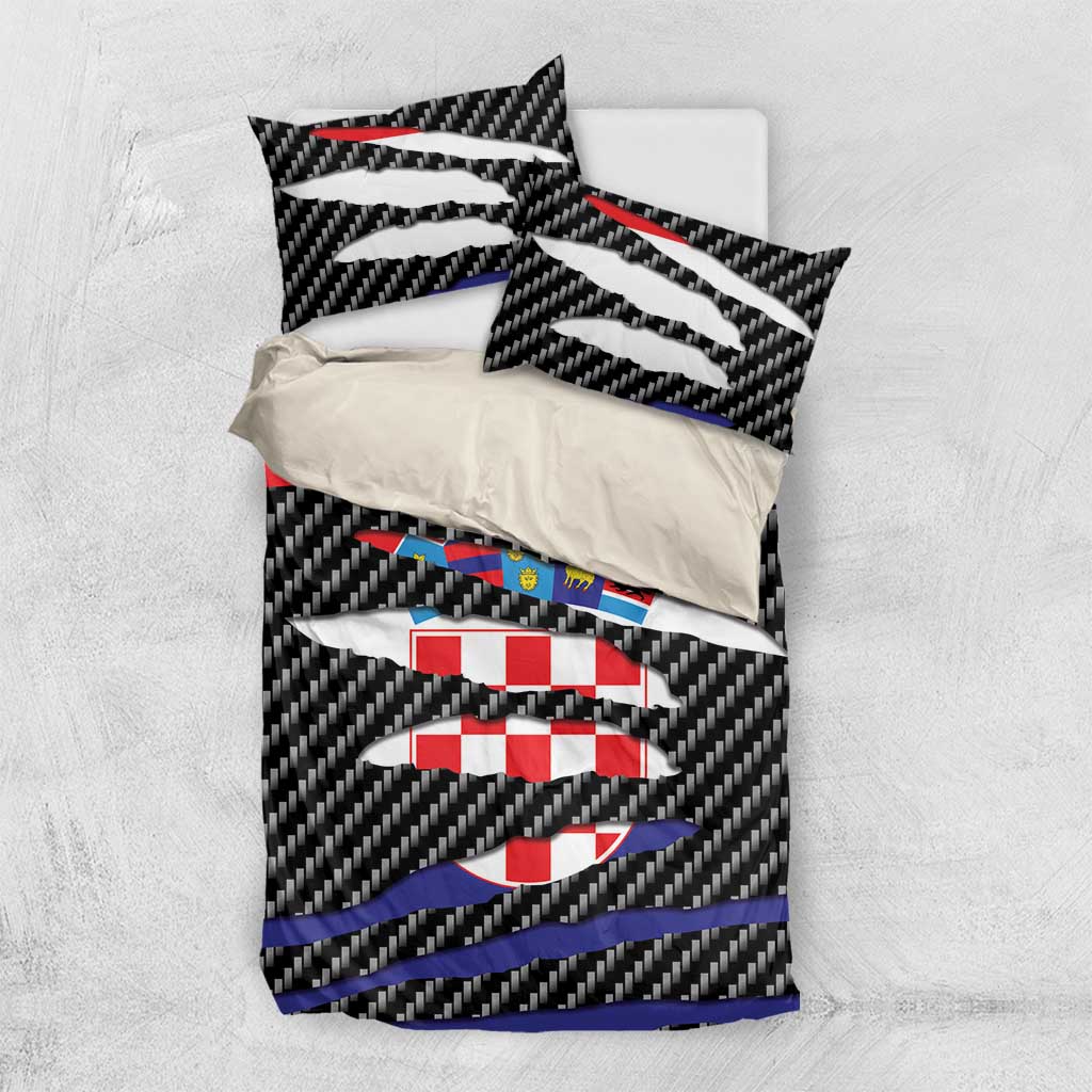 Croatia Beast Bedding Set Ripped Flag Graphic - Wonder Print Shop