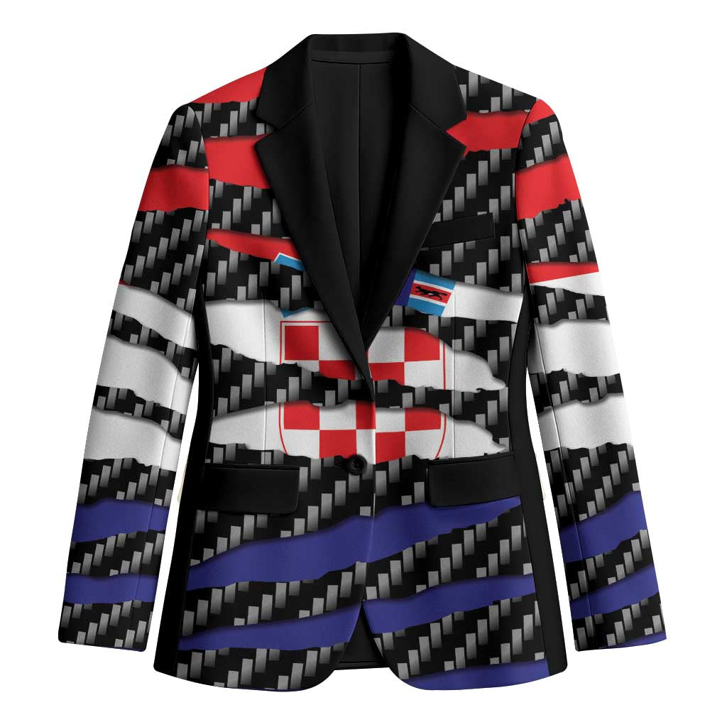 Croatia Beast Blazer Ripped Flag Graphic - Wonder Print Shop