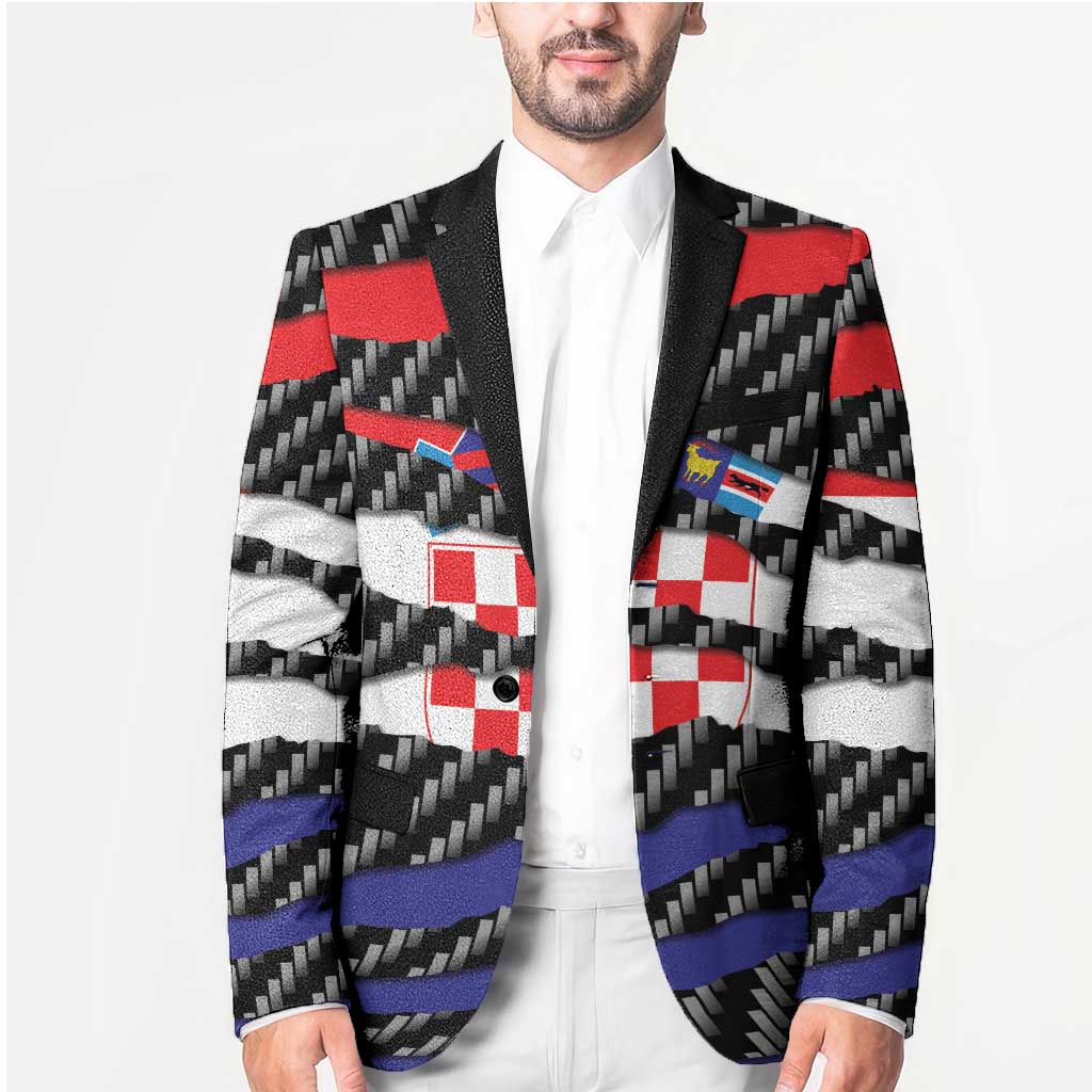 Croatia Beast Blazer Ripped Flag Graphic - Wonder Print Shop