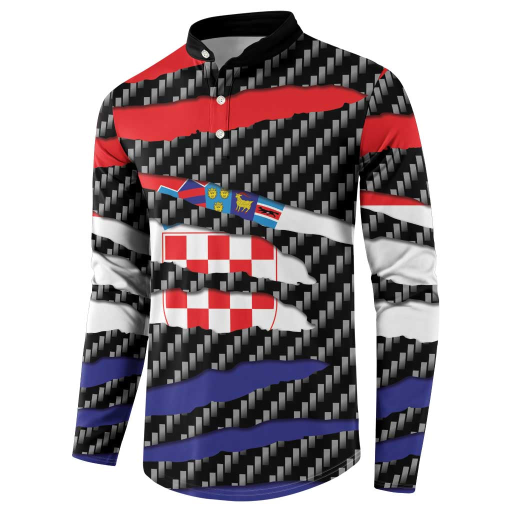 Croatia Beast Button Sweatshirt Ripped Flag Graphic - Wonder Print Shop