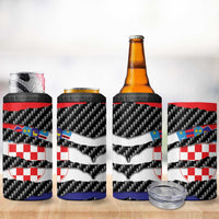 Croatia Beast 4 in 1 Can Cooler Tumbler Ripped Flag Graphic - Wonder Print Shop
