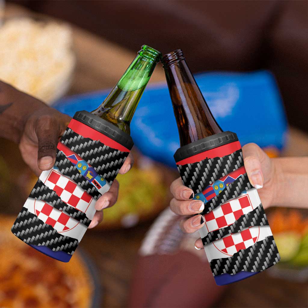 Croatia Beast 4 in 1 Can Cooler Tumbler Ripped Flag Graphic - Wonder Print Shop