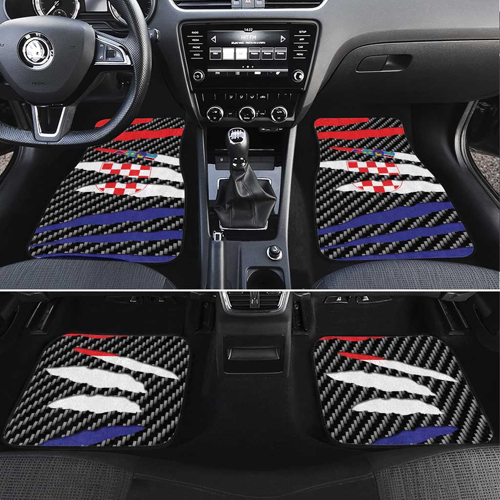 Croatia Beast Car Mats Ripped Flag Graphic - Wonder Print Shop