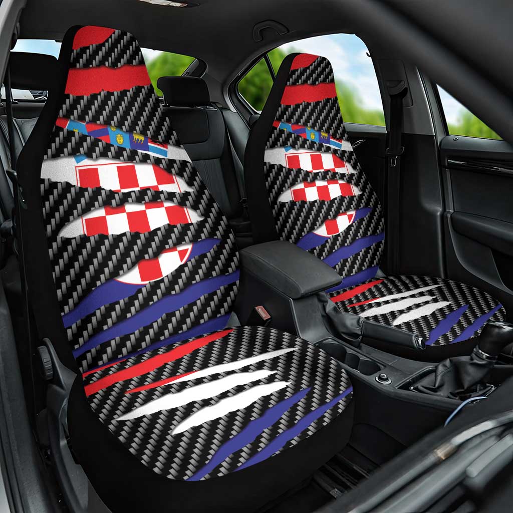 Croatia Beast Car Seat Cover Ripped Flag Graphic - Wonder Print Shop