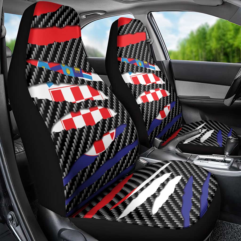Croatia Beast Car Seat Cover Ripped Flag Graphic - Wonder Print Shop